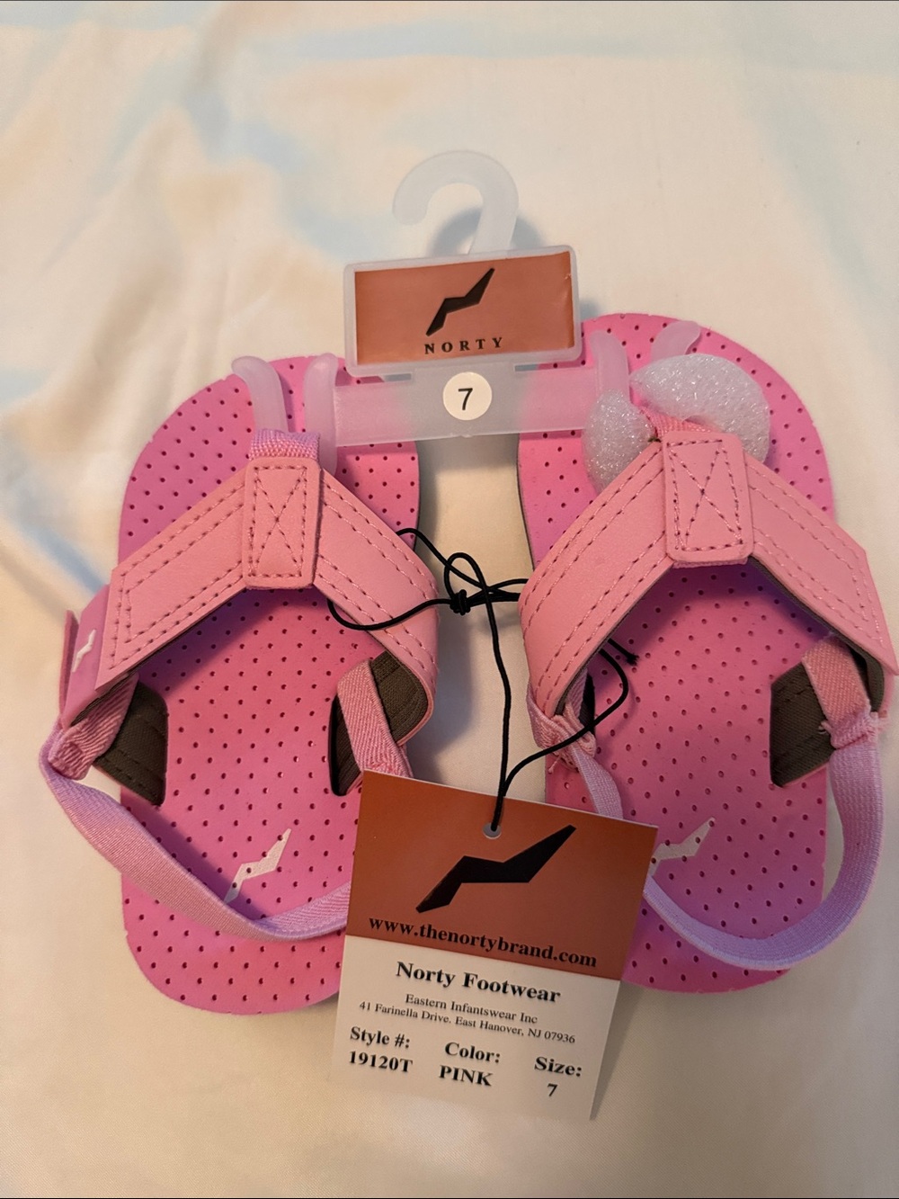 NOR Kids Pink Perforated Flip Sandals
